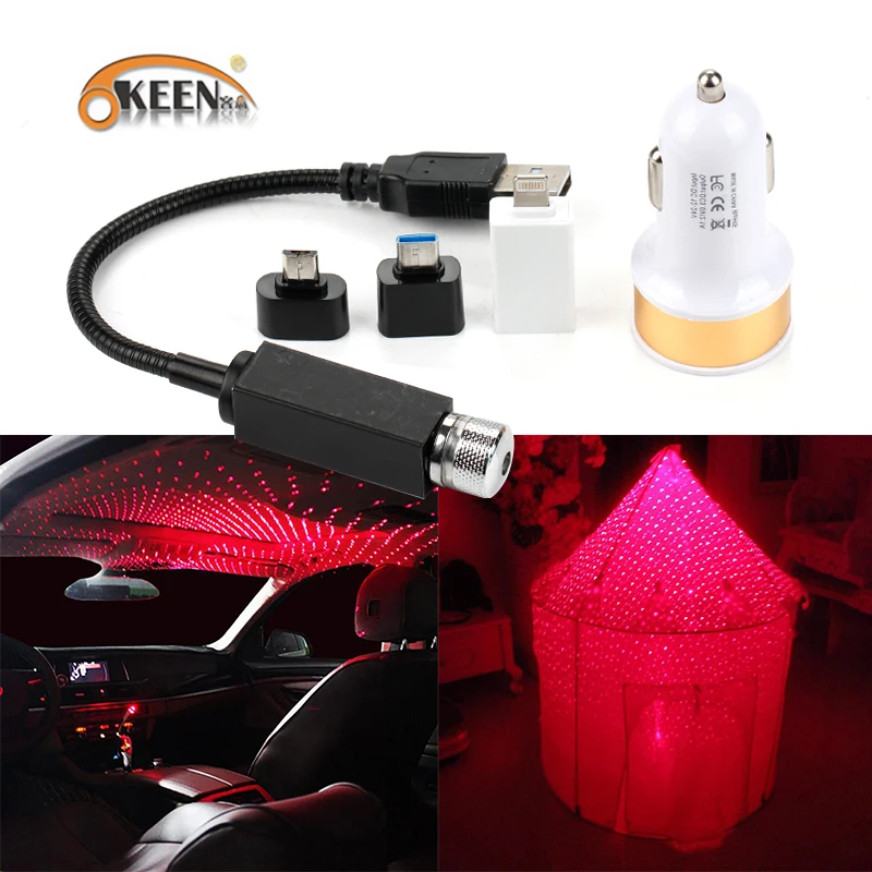 2 шт. Автомобильные светодиодные ночные светильники с USB портом|Декоративная