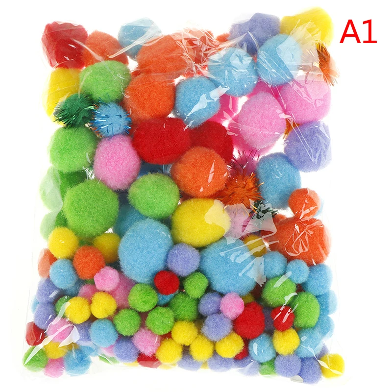 Multi Size 200PCS 100 шт. 10/15/20 мм DIY мягкий помпонами мячики для детей, игрушки Свадебные украшения круглый мячи из войлока Pom Poms прошитая вручную аксессуары - Цвет: Multi Size 200PCS