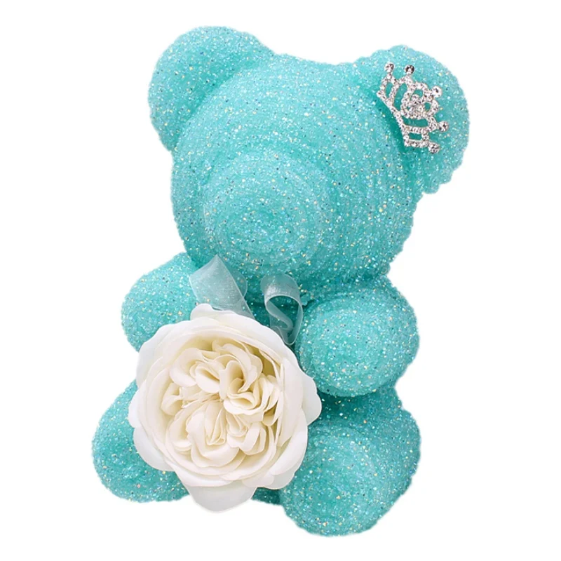 1 Crystal Diamond Rose Bear Birthday Wedding Party Gifts Crystal Diamond Rose Bear With Immortal Flower Romantic Valentine Gift - Цвет: F