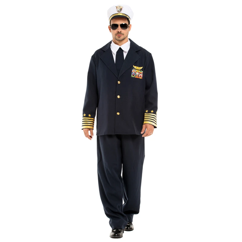 

Halloween Costumes Crew Commander Captain Pilot Costume Cosplay Game Role Play Occupation Uniform