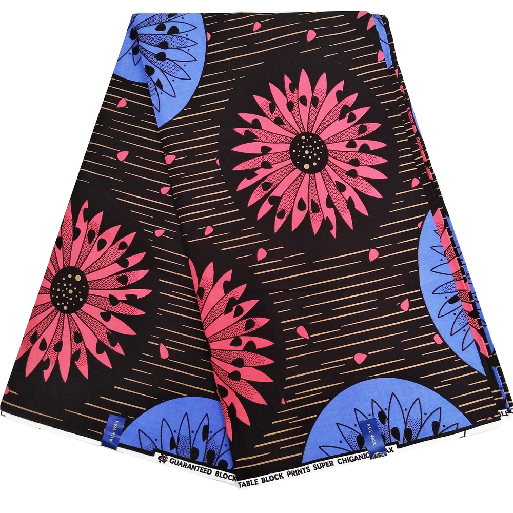 Африканская ткань восковая печать pagne настоящий голландский воск высокое качество Анкара ткань восковая ткань хлопок 6 ярдов Diy платье материал