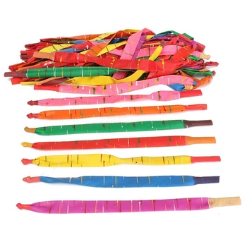 

100 x Assorted Colors Long Rocket Balloons with Tube Party Fillers Fun Toys Kids