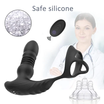 Wireless Remote Control Thrusting Vibrator Anal Plug Men Male Prostate Massager Butt Plug Dildo Vibrators Sex Toy for Men Woman 5