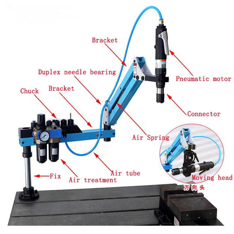 US $501.07 1PC M3M12 Pneumatic Tapping Machine Tapping Capacity Pneumatic Tapper Tool Universal Wire Air Tapping Drilling Machine 220V