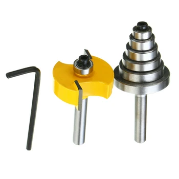 

Set Router Bit Bearing 1/2" 1/4" shank Carbide Milling Cutter Drilling