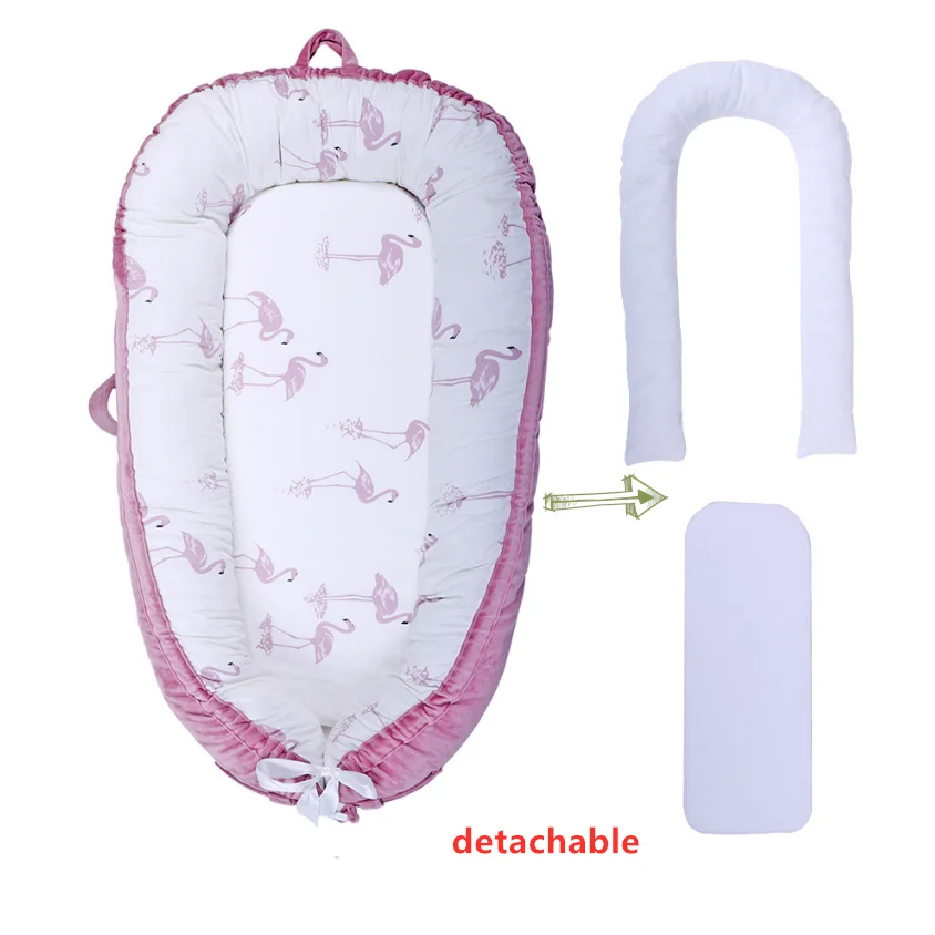 Портативная детская бионическая кровать Bebe SLEEP POD Младенческая дорожная кроватка хлопок Новорожденный матрас BabyNest обновленная кровать-гнездо - Цвет: C5