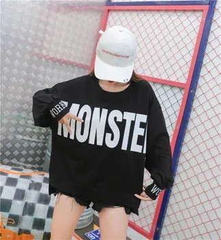 

Spring Cute Women Casual Tshirt Streetwear Female Tops Tee Long Sleeve Letter Printed Loose T Shirt Japanese Ladies Clothes
