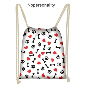 

Nopersonality Women's Drawstring Bag Females Dog Paws Floral Children Cute Satchel for Kids Mini Backpack Mochilas