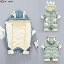 2021 new Baby clothes Winter Snowsuit Plus Velvet Thick Boy Jumpsuit 0-3 Yrs Newborn Romper Baby Girls Overalls Toddler Coat