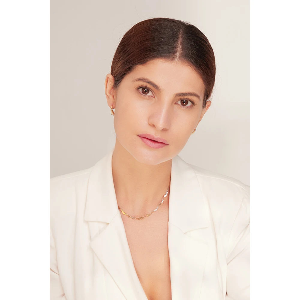 Fashion Stainless Steel Leaves Chain Necklace for Women - Image 2