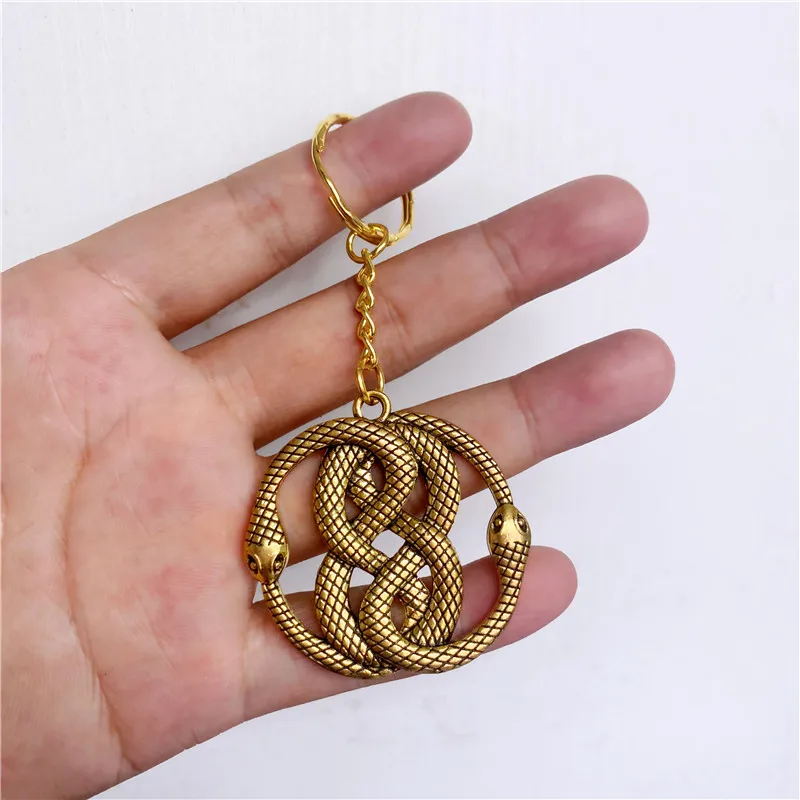 $3 - 12 PCS GOLD PLATED 25 MM LOCKING KEY RING WITH ONE INCH SNAKE