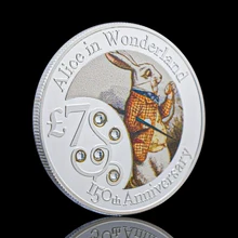 

Silver Plated 150th Anniversary 7 Alice in Wonderland VANUATU Commemorative Coins Collectibles Coin Collection Gifts Challenge