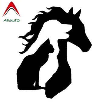 

Aliauto Cartoon Car Sticker Lover Horse Dog Cat Auto Accessories Waterproof Vinyl Decal for JDM VW Polo Chevrolet Kia,14cm*11cm