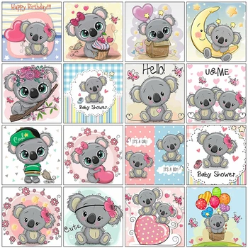 

Evershine 5D Diamond Painting Koala Cross Stitch Mosaic Diamond Embroidery Cartoon Picture Of Rhinestones Kids Room Decoration