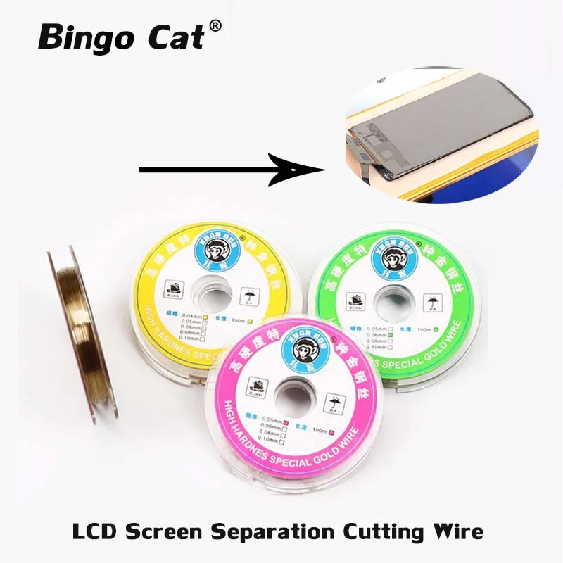 

5pc 0.035/0.04/0.06/0.08mm High Hardness LCD Screen Separation Wire Cutting Wire Line For iPhone Samsung OLED Screen Repair
