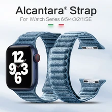 SanCore Alcantara For Apple Watch Strap Magnetic iWatch Series 6 5 4 3 2 1 Se For Apple Watch band 44mm 40mm 42mm 38mm