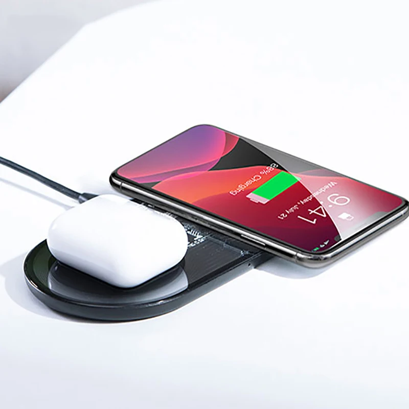 Baseus Wireless Charger 2 in 1 For Airpods iPhone 11 15W Fast Chager Wireless Dual Qi 2
