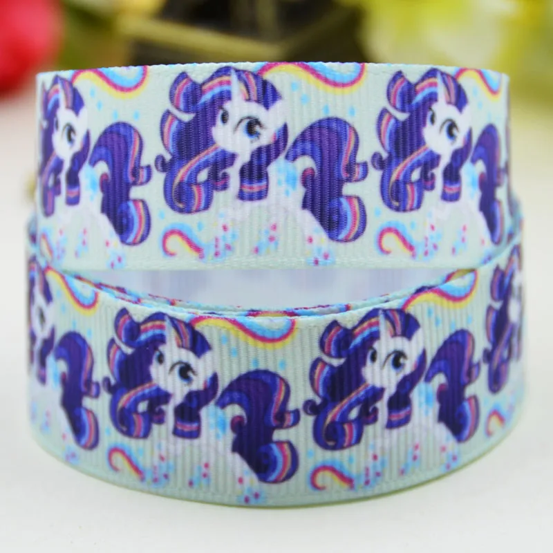 X 01827 7/"(22 мм) Ruban My Little Pony вечерние атласные ленты с принтом героев мультфильмов, 10 ярдов - Цвет: X 01827