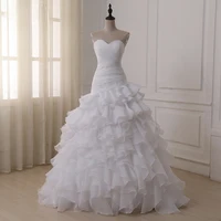 Eleagnt Mermaid Wedding Dresses Customized Sweetheart Sleeveless Pleats Ruffled Organza Bridal Gowns Vestidos de Novia 1