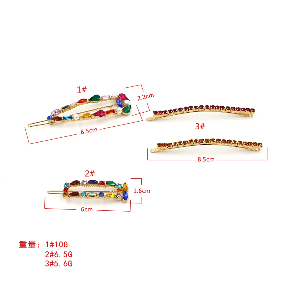 1 шт./4 шт. корейские блестящие хрустальные шпильки для волос женские Геометрические капли воды Красочные Стразы заколки для девочек аксессуары для волос