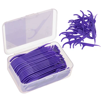 

50pcs/Box Tooth Clean Plastic Dental Floss Flosser Picks Oral Care Teeth Toothpicks Stick Wholesale