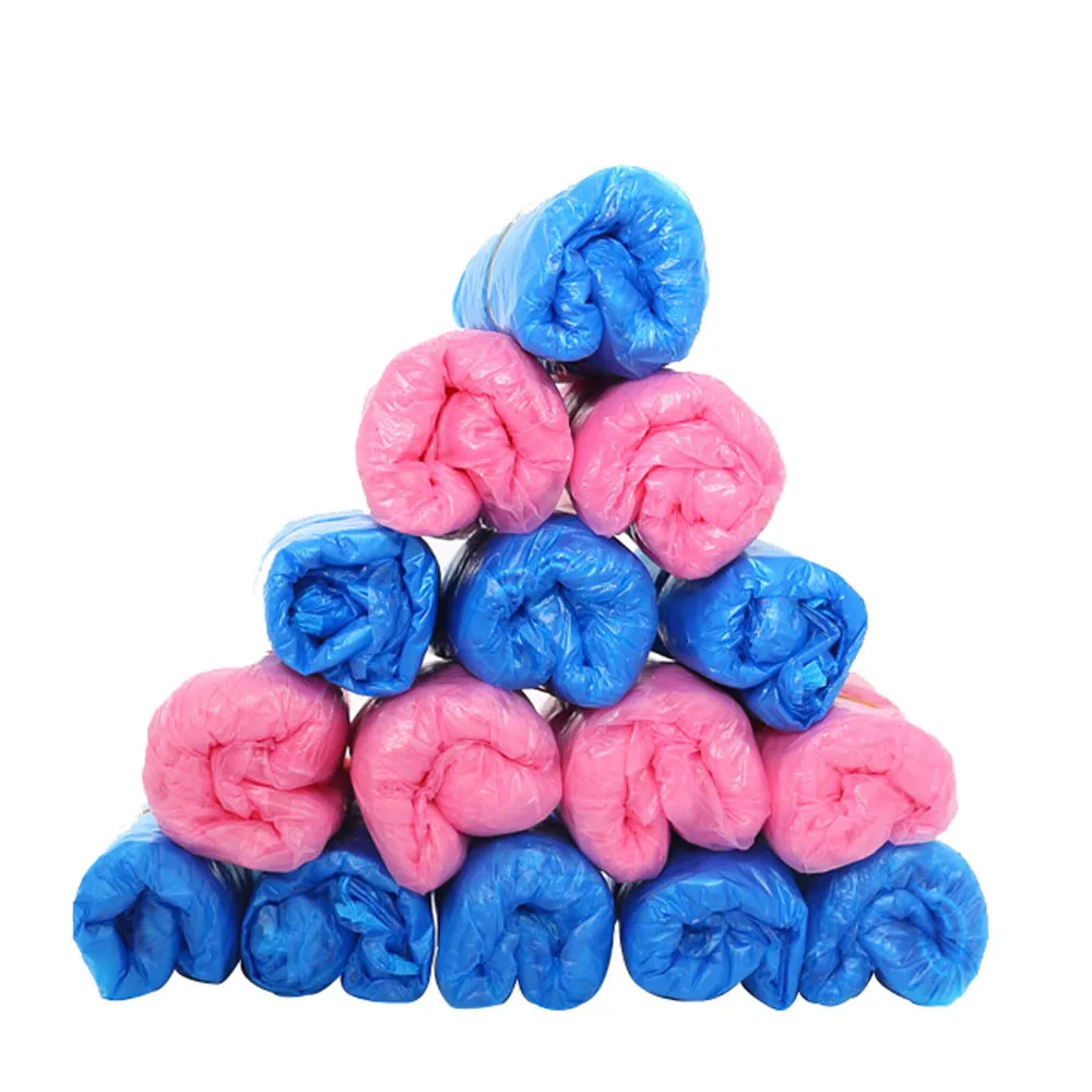 Cubiertas desechables de plástico para zapatos, para exteriores, limpieza de alfombras, 100 Uds.