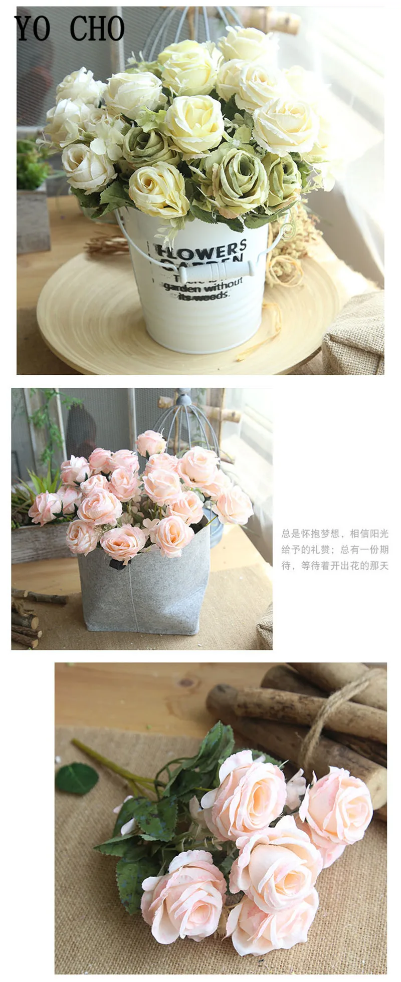 wedding bouquet artificial flowers roses peonies home decor (7)