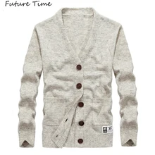 Мужские свитера с длинными рукавами, Повседневный шерстяной свитер, мода, осенне-зимние Однотонные кардиганы C1995