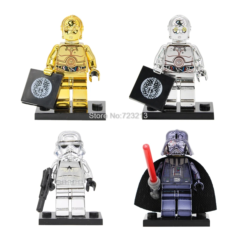 

Single Sale C-3PO Chrom Golden Star Wars Figure trooper Darth Vader C3PO Building Blocks Sets Models Toys