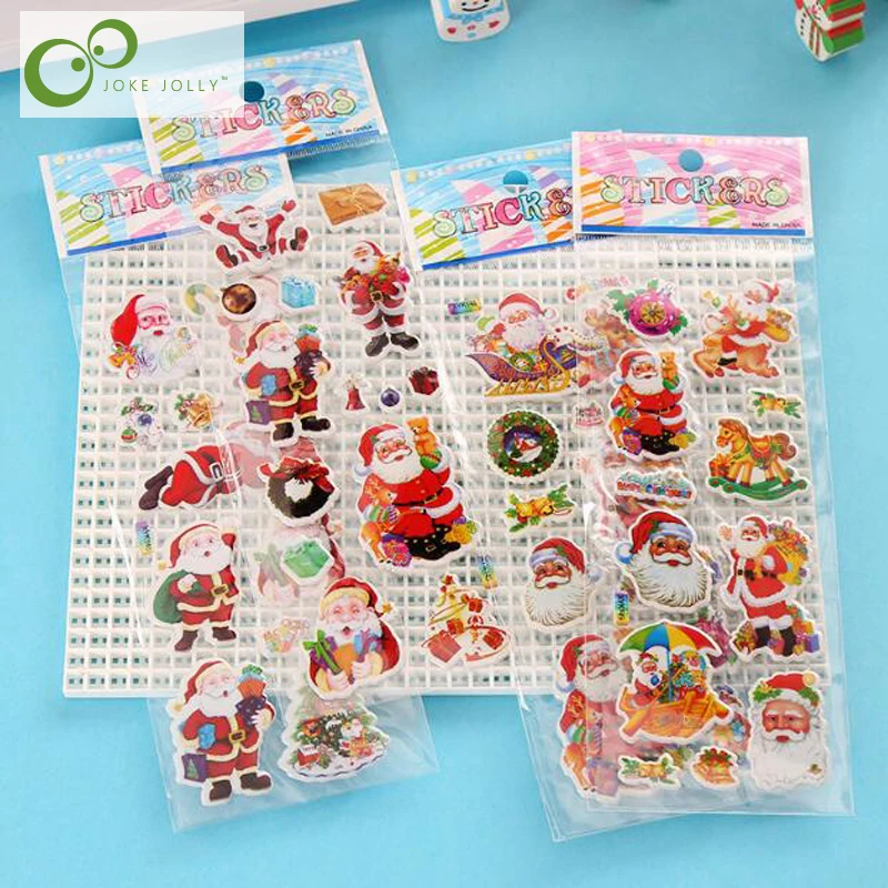 

10 Sheets Cartoon Christmas DIY Stickers Toys PVC Scrapbook for Children Diary Notebook Decoration Christmas New Year Gifts GYH