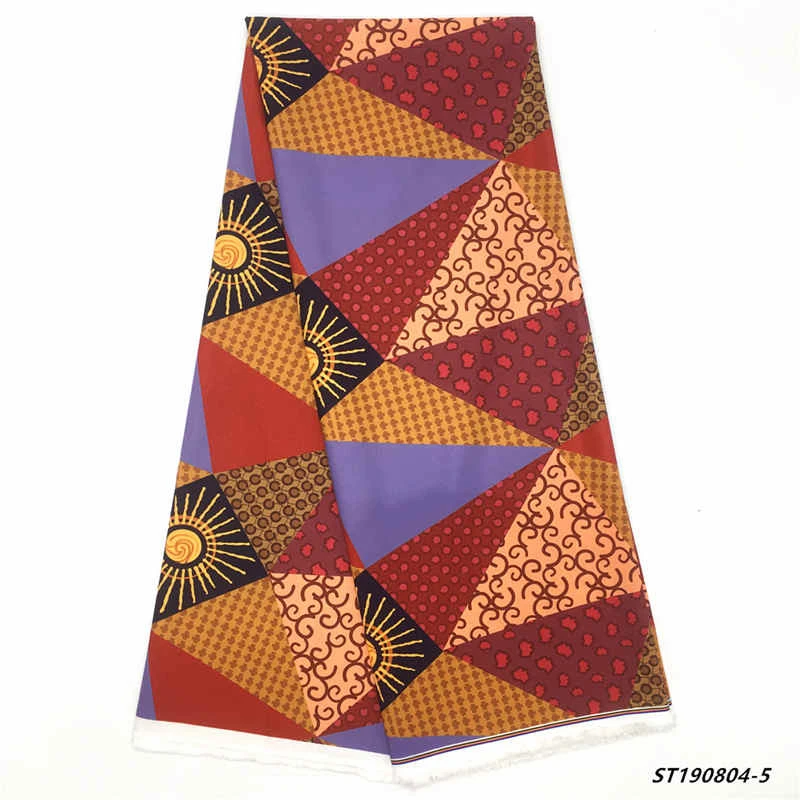 Mr. Z Анкара Африканский Воск принты ткань нигерийский Атлас восковые ткани Высокое качество 5 ярдов Высокое качество имитировать Slik ткань - Цвет: ST190804-5