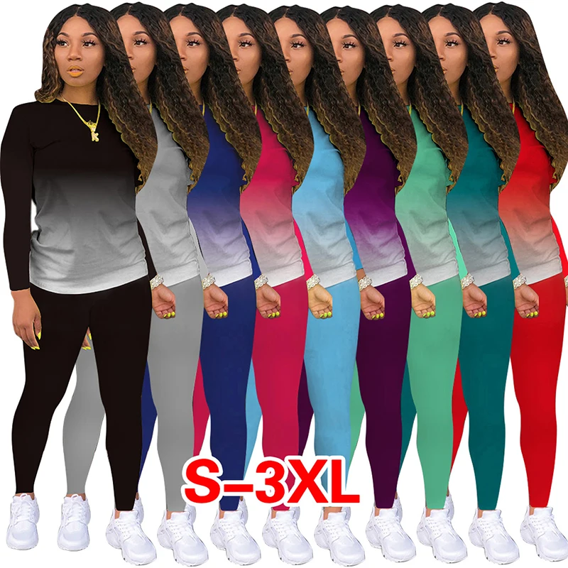 Градиент сплошной Цвет платья с длинными рукавами и круглым вырезом рубашки