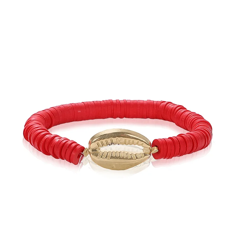 Seashell Bracelet For Women Multicolor Broken Puka Cowrie Shell Bracelet Vsco Girl Beaded Accessories Elastic Rope Jewelry - Metal Color: 1