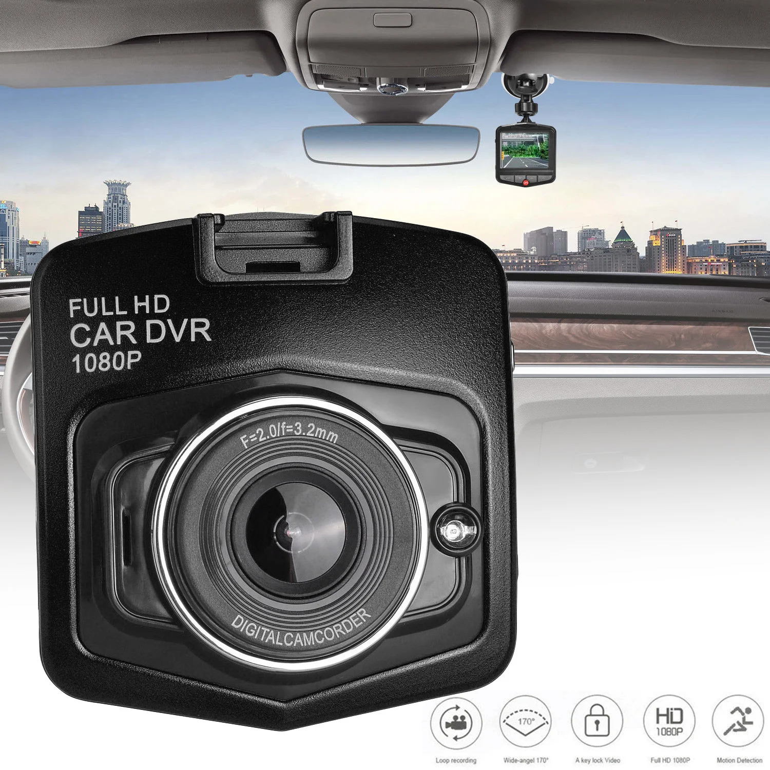 

Full HD 1080P Car DVR Driving Recorder Camera 2.4" LCD Vehicle Video Dash Cam Video Recorder Night Vision G Sensor