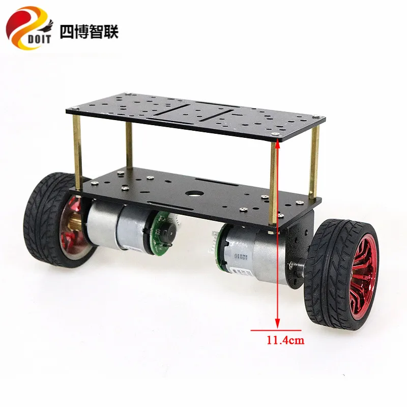SZDOIT Metal Double-Layer 2WD Smart Robot Tank Car Chassis Kit Robotic Frame With 12V Motor 65/85/130mm Wheel DIY For Arduino