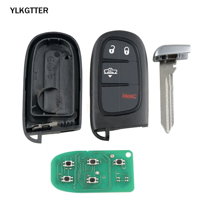 YLKGTTER 433MHz 3+1Remote Keyless GO Smart Key For Jeep Cherokee 2014 2015 2016 2017 Keyless entry with 4A CHIP/PCF7953M