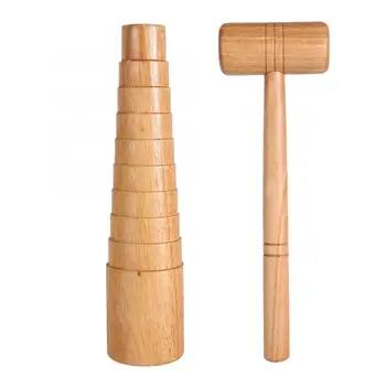 

2pcs / set Wooden Mandrel Sizer Jewelry Making Adjust Bangle Sizing Measurement Stick Hammer Tool Set Easy to Use Jewellery Tool