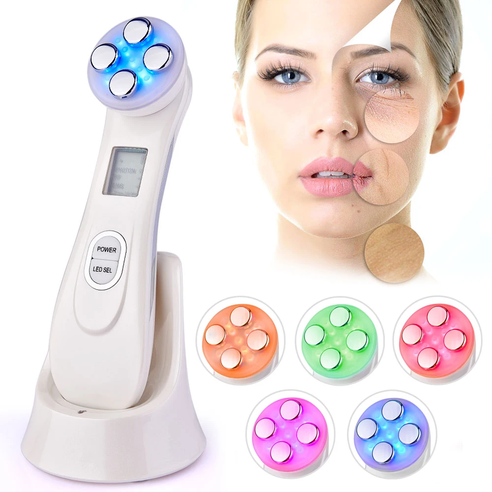 

5 in 1 RF EMS Wrinkle Removal Skin Tightening Machine Beauty Instrument Radio Frequency LED Face Mesotherapy Electroporation