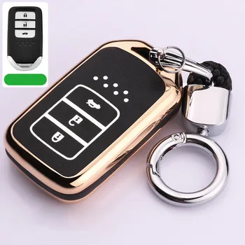 

Full cover Zinc alloy luminous Silica gel Car Key Case For Honda Hrv Civic 2017 Accord 2003-2007 Cr-v Freed Pilot CarAccessories