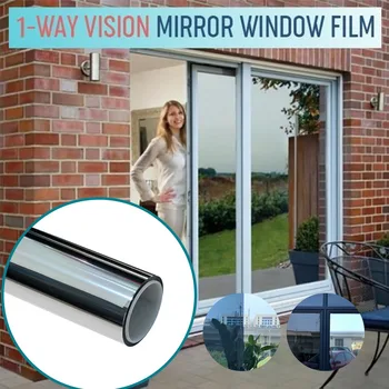 

Anti UV Heat Control Mirror One Way Daytime Silver Grey Tint Privacy Protection Office Window Film Reflective Home Sun Blocking