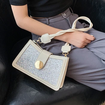 

PU Leather Crossbody Bags For Women 2020 Summer Fashion Sequins Shoulder Handbags Female Travel Cross Body Bag Women Handbags