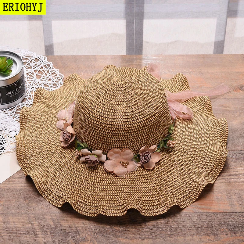 

New Product Straw Hats Ma'am Leisure Go On A Journey Bow Straw Hat Outdoors On Vacation Sunscreen Will Eaves Sun Hat