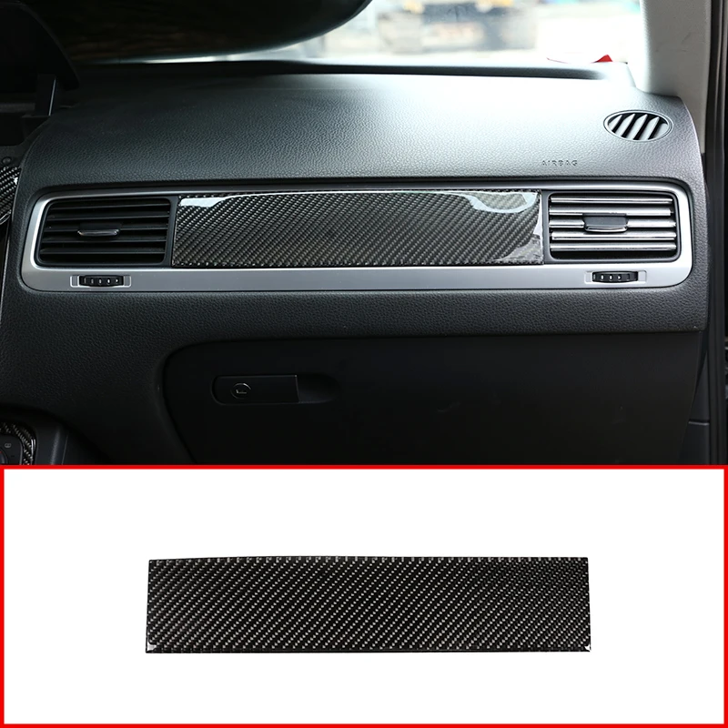 Для Volkswagen Touareg 2011- Настоящее углеродное волокно автомобиля пассажирская боковая коробка украшения крышка отделка Аксессуары