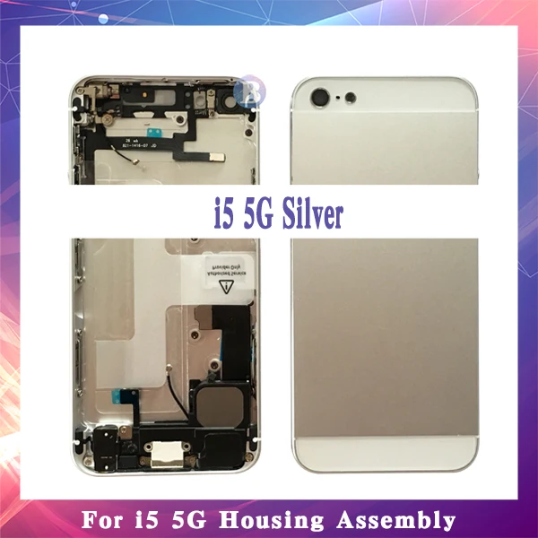 Высокое качество для IPhone 5 5G 5S SE Задний Полный Корпус в сборе крышка батареи средняя рамка Шасси задняя дверь с гибким кабелем+ инструмент - Цвет: 5G Silver