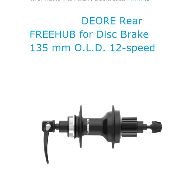 DEORE FH MT401 Rear FREEHUB MICRO SPLINE CENTER LOCK Disc Brake Quick
