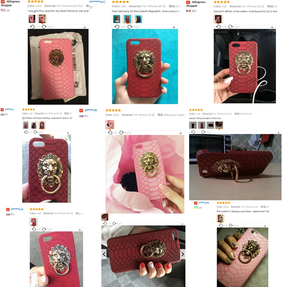 KISSCASE Lion Head Ring Phone Case KickStand For iPhone 6 6S 6 S 7 8 Plus 2