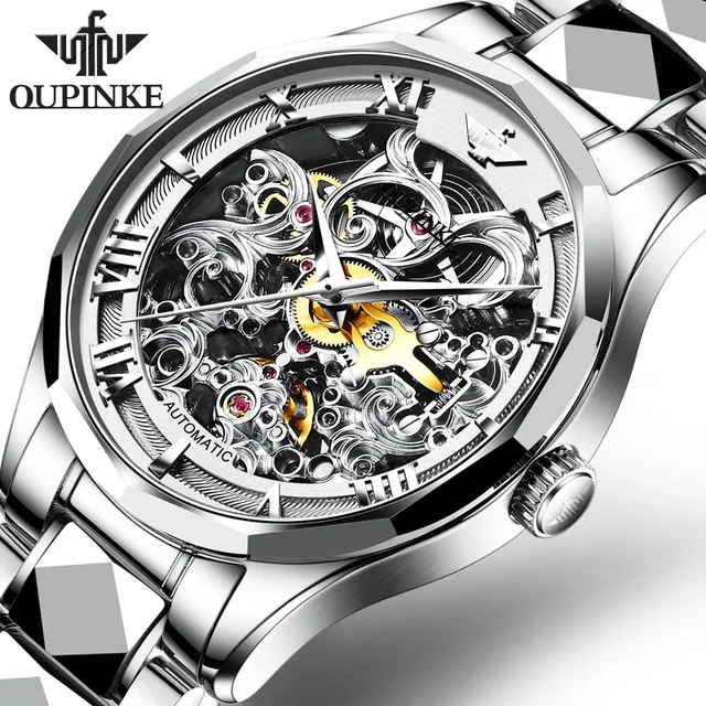 Men Mechanical Wristwatches Skeleton Design Automatic Watch Luxury Sapphire Waterproof Watches 41mm Dial Reloj Hombre 1