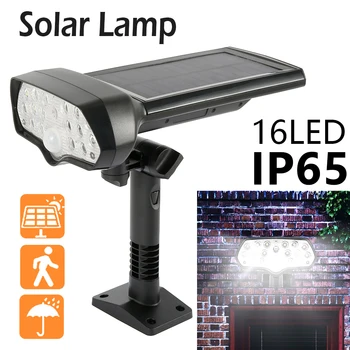 

16 LED Solar Porch Lights Human Body Induction Motion Sensor Wall Light Waterproof Spotlight Outdoor Garden Decorative Light