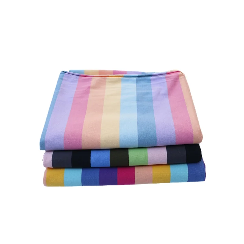 

Width 72'' Simple Fashion Rainbow Wide Stripe Knitted Elastic Fabric By The Half Yard For Dress T-Shirt Material