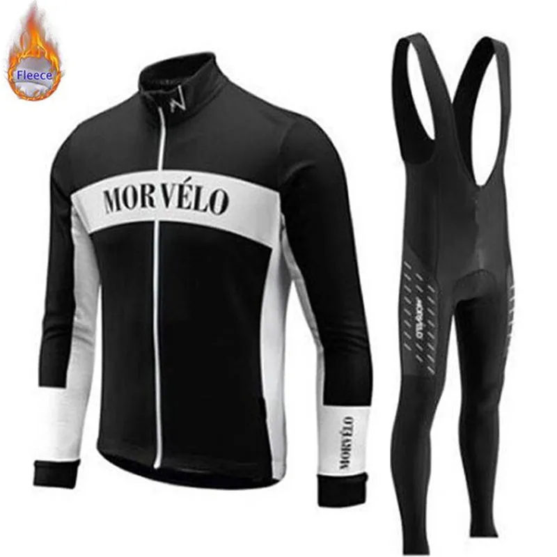 4 Pro Team Morvelo Мужская Зимняя Теплая Флисовая одежда для велоспорта Мужской трикотажный костюм для прогулок верховой езды на велосипеде MTB Одежда комбинезон комплект - Цвет: 4